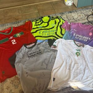 Puma Men's Jersey Set - Red, Yellow, Purple, Gray, White Soccer sizes mix XL-2XL